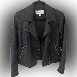 cupcakes & cashmere Black Faux Leather Jacket xs